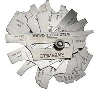 RIVERWELD Medidor de profundidad de filete Rl de 7 piezas Prueba de soldadura Métrico cubital y pulgadas MG-11 con marcas en ambos lados para verificar el tamaño de la pierna y la garganta del filete