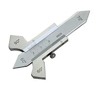 RIVERWELD Medidor de Soldadura 4 Ángulos 60°, 70°, 80°, 90° Escalas en Pulgadas Métricas Medición de Altura Espesor Ángulo de Bisel Pruebas para Soldadores