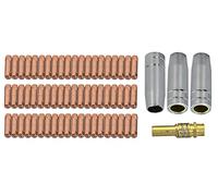 RIVERWELD MIG MAG Co2 Puntas de contacto M6 140.0059 0.8mm Boquilla de gas cónica 145.0075 Kit de soporte de punta de contacto 002.0078 Para soplete de soldadura MB15 15AK 64 piezas