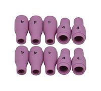 RIVERWELD TIG 13N08 No.4 (D6.5 x 30mm) Lente de gas Boquilla de alúmina Copas de cerámica Ajuste PTA SR DB WP 9 20 25 TIG Accesorios de soplete de soldadura 10pk