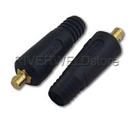 RIVERWELD TIG Cable de soldadura Panel Conector Enchufe Negro DKJ10-25 200Amp Dinse Montaje rápido 2pk