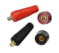 RIVERWELD TIG Cable de soldadura Panel Conector Juego de enchufes DKJ10-25 y DKZ10-25 Ajuste rápido Estilo Dinse 200 Amp 4 piezas