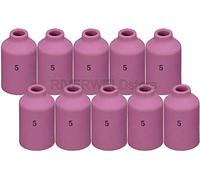 RIVERWELD TIG Copa de cerámica de lente de gas 54N17 (No.5, D8.0 x 42 mm) para antorcha de soldadura TIG WP 17 18 26 Series 10 unidades
