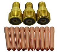 RIVERWELD TIG Cuerpo de pinza de lente de gas 45V43 13N22 1.6 mm Kit de tamaños surtidos para SR DB PTA WP 9 20 25 TIG antorcha de soldadura 13 piezas
