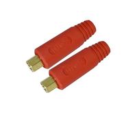 RIVERWELD TIG EDKL10-25 - Conector de panel de cable de soldadura de 200 A ajuste rápido color rojo paquete de 2
