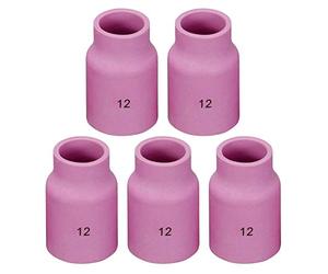RIVERWELD TIG Lente de gas Boquilla de alúmina Copas de cerámica 53N87 No.12 D19.0 x 48mm Ajuste SR DB WP 17 18 26 Antorcha de soldadura TIG 5pk