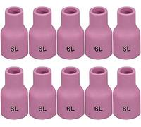 RIVERWELD TIG Lente de gas Boquilla de alúmina Copas de cerámica Largas 53N60L No.6L(D9.5 x 35 mm) para SR WP 9 20 25 Antorcha de soldadura TIG 10pk