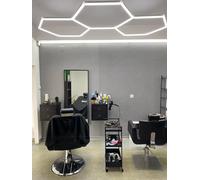 rivestiiltuogarage Lámpara LED de nido de abeja hexagonal barber shop carrocería estudio tatoo techo pared detailing taller (240 x 126 cm)