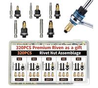 Rivet Nut Kit, M3-M8 Carbon Steel Threaded Automotive Tools, Hardware Nut | Rivet Nut Tools Fastening Kit For Retrofitting Furniture Bicycle Electrical Cabinet Fastening Projects