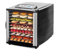 Riviera&bar - Deshidratador eléctrico negro 800 W con 10 bandejas de acero inoxidable, temperatura ajustable, temporizador 24 horas, accesorios incluidos, compatible con lavavajillas, perfecto para