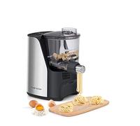 Riviera&bar Máquina automática de pasta de metal - Negro/Acero inoxidable | 4 programas para pastas caseras, ventilación de secado rápido, tornillos inox, pesaje automático, compacto y fácil de limpiar