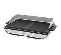 Riviera-et-Bar, QPL700, Combinado Plancha Parrilla Eléctrica 2300 W, Superficie de cocción 53,5 x 33 cm, Placas de Fundición de Aluminio, Revestimiento antiadherente, Apto para Lavavajillas, para 8 a