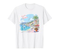 Riviera Francesa Costa Azul Mediterráneo Viaje Souvenir Camiseta gráfica económica