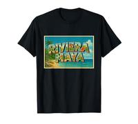 Riviera Maya México 50s Vintage Travel Souvenir Art Graphic Camiseta