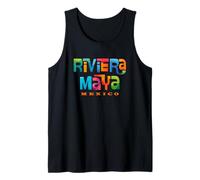 Riviera Maya México Diseño Tropical Retro Camiseta sin Mangas