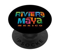 Riviera Maya México Diseño Tropical Retro PopSockets PopGrip Adhesivo