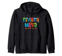 Riviera Maya México Diseño Tropical Retro Sudadera con Capucha