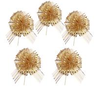 RIVIEVAL 5 Lazos para Envolver Regalos, Lazos de 4 Pulgadas, Lazos Dorados para Envolver Regalos, Lazos Grandes para Envolver Regalos (Dorados)