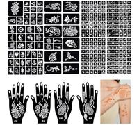 RIVIEVAL Kit de plantillas para tatuajes temporales, 14 hojas de diseños de arte corporal para mujeres, niñas, adolescentes y niños (A)