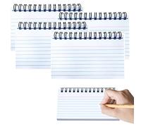 RIVIEVAL Paquete de 4 tarjetas de índice, 200 hojas de tarjetas flash, tarjetas de revisión forradas, tarjetas de registro fáciles de voltear, tarjetas de referencia para reuniones de oficina(blanco)