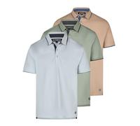 RivLeano - Polo corto para hombre, 3 unidades, corte regular, básicas, algodón, monocolor: blanco, negro, azul, verde, gris, beige, tallas S a XXL