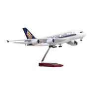 RIVPAHGQ Maqueta Realista de Avión Modelo De Avión A Escala De 45 Cm con Ruedas Y Luces, Escala 1:160, De Singapore Airlines, For Airbus A380. Avión Modelo prefabricado(with Light)
