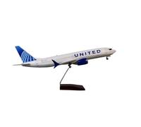 RIVPAHGQ Maqueta Realista de Avión Modelo De Avión De Fundición A Presión A Escala 1:85 De 47 Cm For Réplicas De Adornos del 737MAX For United Airlines. Avión Modelo prefabricado(with Light)