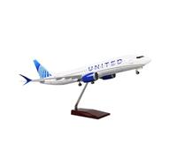 RIVPAHGQ Maqueta Realista de Avión Modelo De Avión De Fundición A Presión A Escala 1:85 De 47 Cm For Réplicas De Adornos del 737MAX For United Airlines. Avión Modelo prefabricado(NO Light)