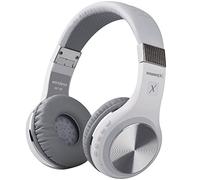 Riwbox XBT-80 sobre la Oreja con micrófono, Auriculares inalámbricos y con Cable para PC/teléfonos celulares/TV/iPad (Plata Blanca)