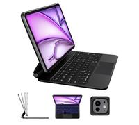 riwezox Funda magnética para iPad Pro de 13 pulgadas 2024 con teclado retroiluminado. Los imanes se mantienen seguros en trenes/vuelos. Funda mágica para teclado compatible solo con modelos M4 2024 de