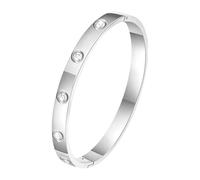 RIXERKOC 18k chapado en oro del amor pulsera de la amistad con piedras de circonio cúbico brazalete de acero inoxidable para el amor de pareja de joyería brazalete de regalos