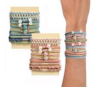 RIXERKOC 20 gomas de pelo bohemias, Gomas Elásticas Para el pelo para Niñas y Mujeres, Gomas Del Pelo Elásticas Accesorios Diarios Para Numerosos Tipos de Cabello, Trenzado,Coletas (F)