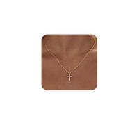 RIXERKOC Collar de la Cruz de la Corona para las mujeres 18K chapado en oro de rotación de la Cruz Colgante Collar de la Cruz de la Fe Joyería Joyería de moda Regalos (Oro)