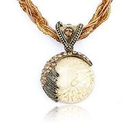 RIXERKOC Retro Vintage Collar Bohemio para las mujeres de las muchachas de la declaración de Bohemia de cuentas de color turquesa Rhinestone colgante collar de joyería de moda