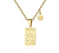RIXERKOC Signo del Zodiaco Collar para Mujeres Constelación Tarot Colgante Doble Cara 18K Oro Inoxidable Signo del Zodiaco Joyería Regalos para Chicas (Cáncer)