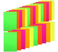 Rixotix Papel de neón A4, 20 hojas, 5 colores, papel UV, luz negra, decoración de fiesta, guirnalda UV, banderines, suministros de fiesta, cartón fluorescente, papel UV, luz negra, fiesta brillante