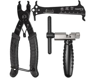 RIXOW Kit de Herramientas para Cadena de Bicicleta, con Tronchacadenas Bicicleta, Alicates de Bloqueo de Cadena, Medidor Cadena Bici, Eslabones Principales de Cadenas para 6-12 Velocidades