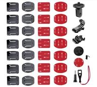 Riybyds 36 Piezas Accesorios Camara Deportiva, Soportes Adhesivos Curvos y Planos para Cámaras de Acción, Montaje para Casco y Otras Cámaras Deportivas, Fácil Instalación y Retiro