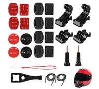 Riybyds Accesorios Camara Deportiva, Soportes Adhesivos Curvos y Planos para Cámaras de Acción, Montaje para Casco y Otras Cámaras Deportivas, Fácil Instalación y Retiro