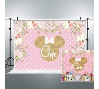 Riyidecor - Fondo de cabeza de ratón con flores rosas