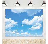 Riyidecor Telón de Fondo de Nube de Cielo Azul para Baby Shower, Tela de poliéster, Paisaje Natural, Fondo de fotografía de Cielo Transparente, 7 Pulgadas de Ancho x 5 Pulgadas de Alto, decoración de