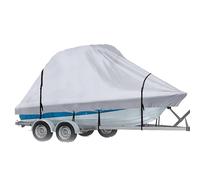 RIYIFER Funda para Barco Impermeable, Remolcable Funda Rígida para Barco con Capota Rígida T Top Tejido Oxford 600D Apto para Todas Las Estaciones,Gris,21~23FT: 700 * 300 * 234CM