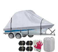 RIYIFER Funda para Barco Impermeable, Remolcable Funda Rígida para Barco con Capota Rígida T Top Tejido Oxford 600D con Revestimiento de PU para Exterior,Gris,23~25FT: 780 * 330 * 234CM
