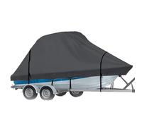 RIYIFER Gran Tamaño Funda Rígida para Barco T Top, Barco con Cubierta Fueraborda Tela Oxford 600D Impermeable para Tri-Hull, V-Hull para Todas Las Estaciones,Negro,21~23FT: 700 * 300 * 234CM