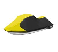RIYIFER Trailable Jet Ski Cover, Cubierta de Botes de Moto 210D Tela Oxford de PVC Fundas para Barcos para 136" to 145" para Seadoo Bombardier PWC GT GTS GTX GTI,Black + Yellow,3.8 * 2.6M