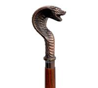 Riylox Bastón decorativo de latón antiguo, mango de serpiente de latón antiguo, palo de madera curvada plegable de madera marrón para hombres y mujeres.