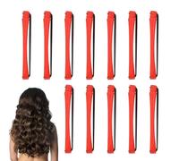 Rizado de cabello sin calor, rizadores sin calor | 12x Rollers para el cabello con gomas anti-Slip | sin calor para mujeres nocturnas para uso doméstico y amigable con los viajes