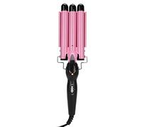 Rizador de 3 Barriles, Herramienta de Peinado con Varita de Hierro que Se Encrespa Rosa, Rizador de Pelo Eléctrico con 2 Engranajes de Temperatura, Rizador Big Wave para Mujer Pelo Largo(22mm)