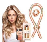 Rizador de Cabello Satinado Sin Calor, Set Rizos Nocturnos(Color mixto) | Material de Satén con Aceite para el Cabello 10 Sobres, Diseño Antideslizante Cabello para Crear una Hermosa Forma Rizado