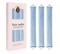 Rizador de cabello sin calor de satén suave para mujer, sin calor, varillas de peinado con calor, rizos para dormir para todo tipo de cabello (3 unidades, azul)